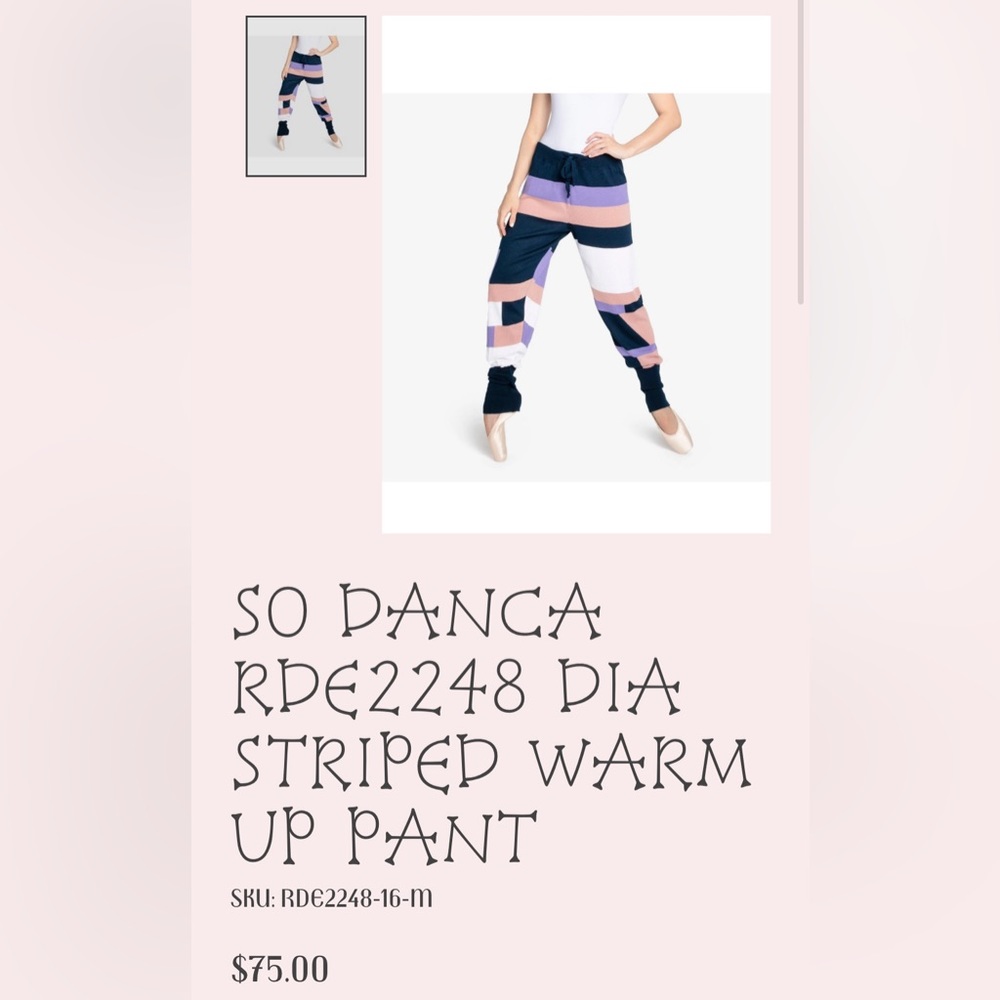 SoDanca Warm up Dance Pants - Small